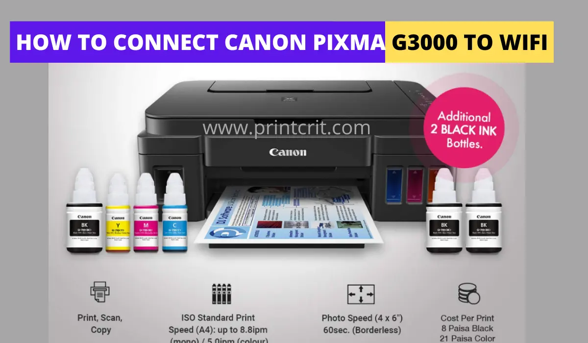How to connect Canon PIXMA G3000 to Wi-Fi